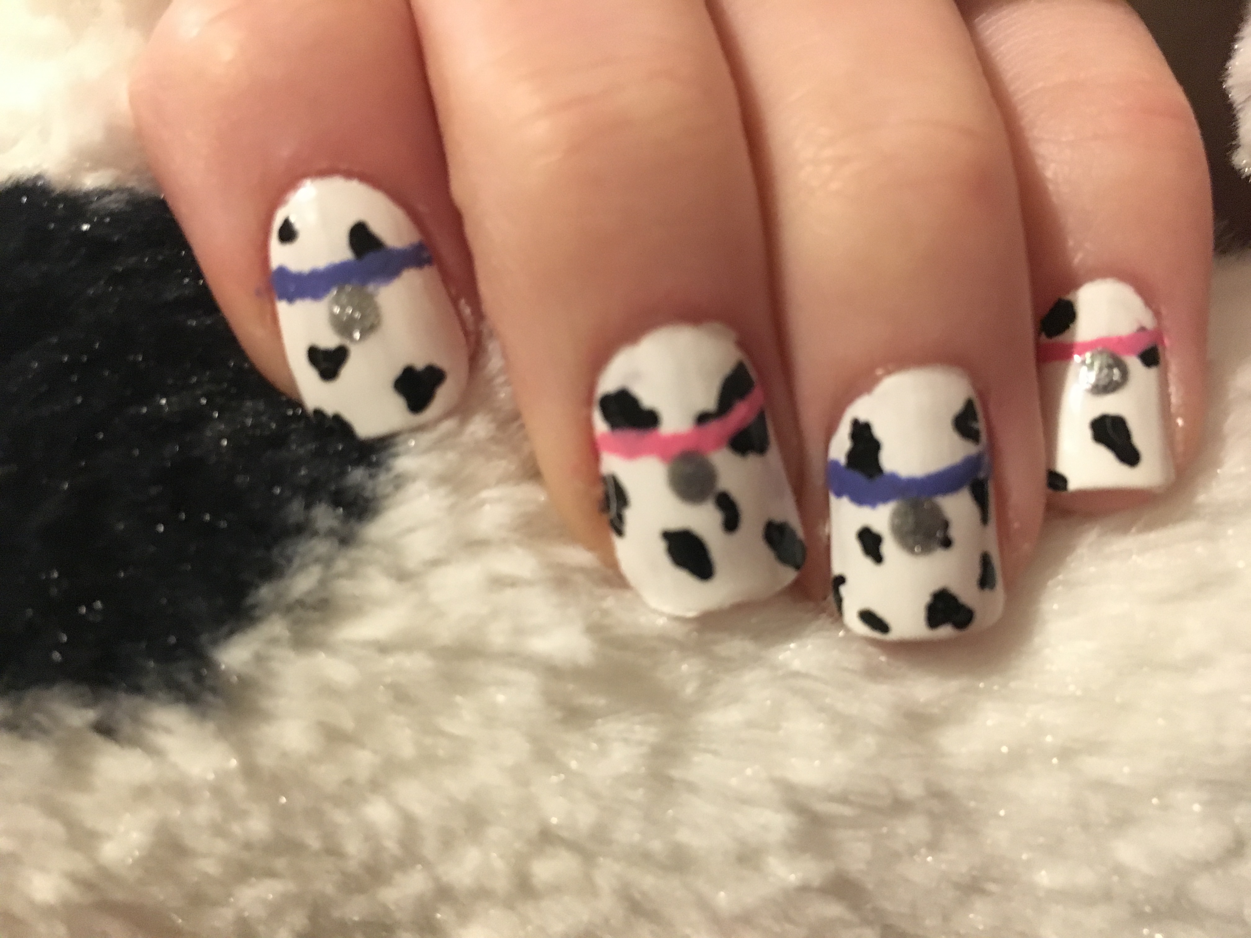 Seeing dots with dalmation coat nail art
