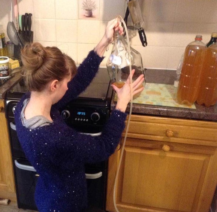 Racking our cider. Cider making in Fleet